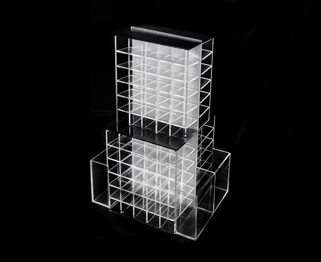 Organizador de labiales giratorio de acrílico