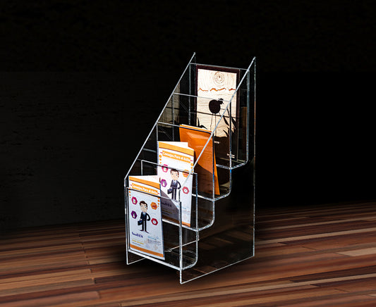 Folletero de torre de acrílico