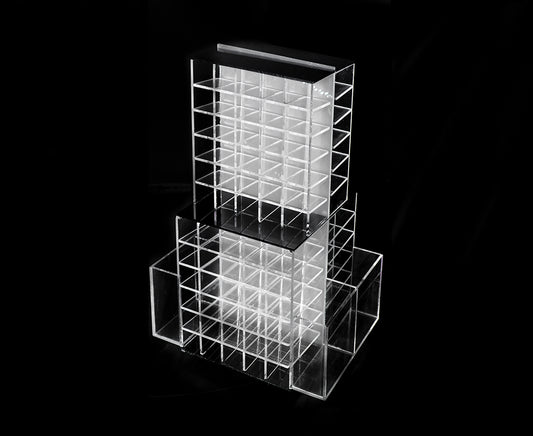 Organizador de labiales giratorio de acrílico