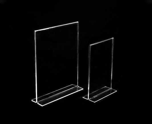 Porta menú doble vista de acrílico