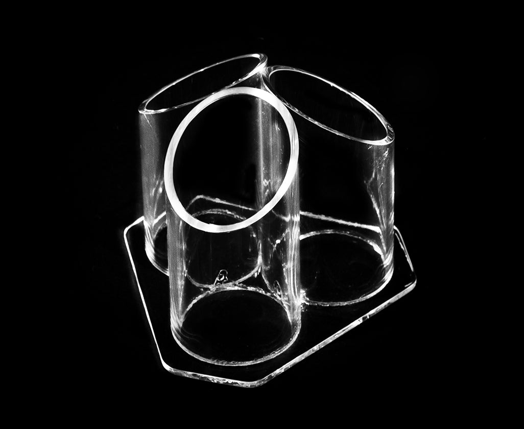 Porta pluma triple de acrílico