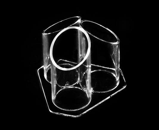 Porta pluma triple de acrílico