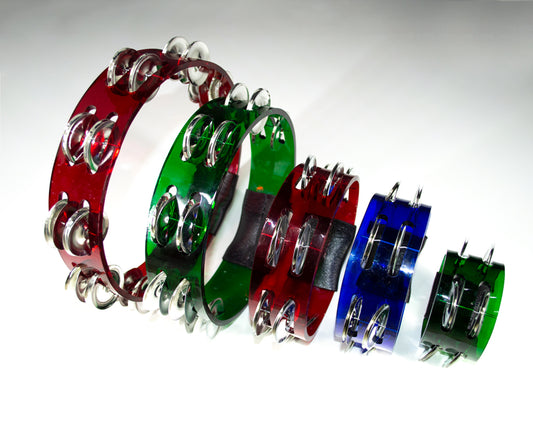 Panderos redondos de acrílico en diferentes tamaños y colores