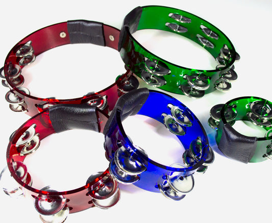 Panderos redondos de acrílico en diferentes tamaños y colores